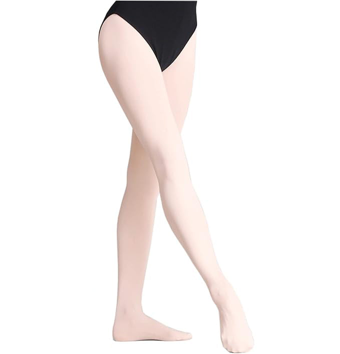 Collants danse avec pieds pour enfants coloris beige ou blanc