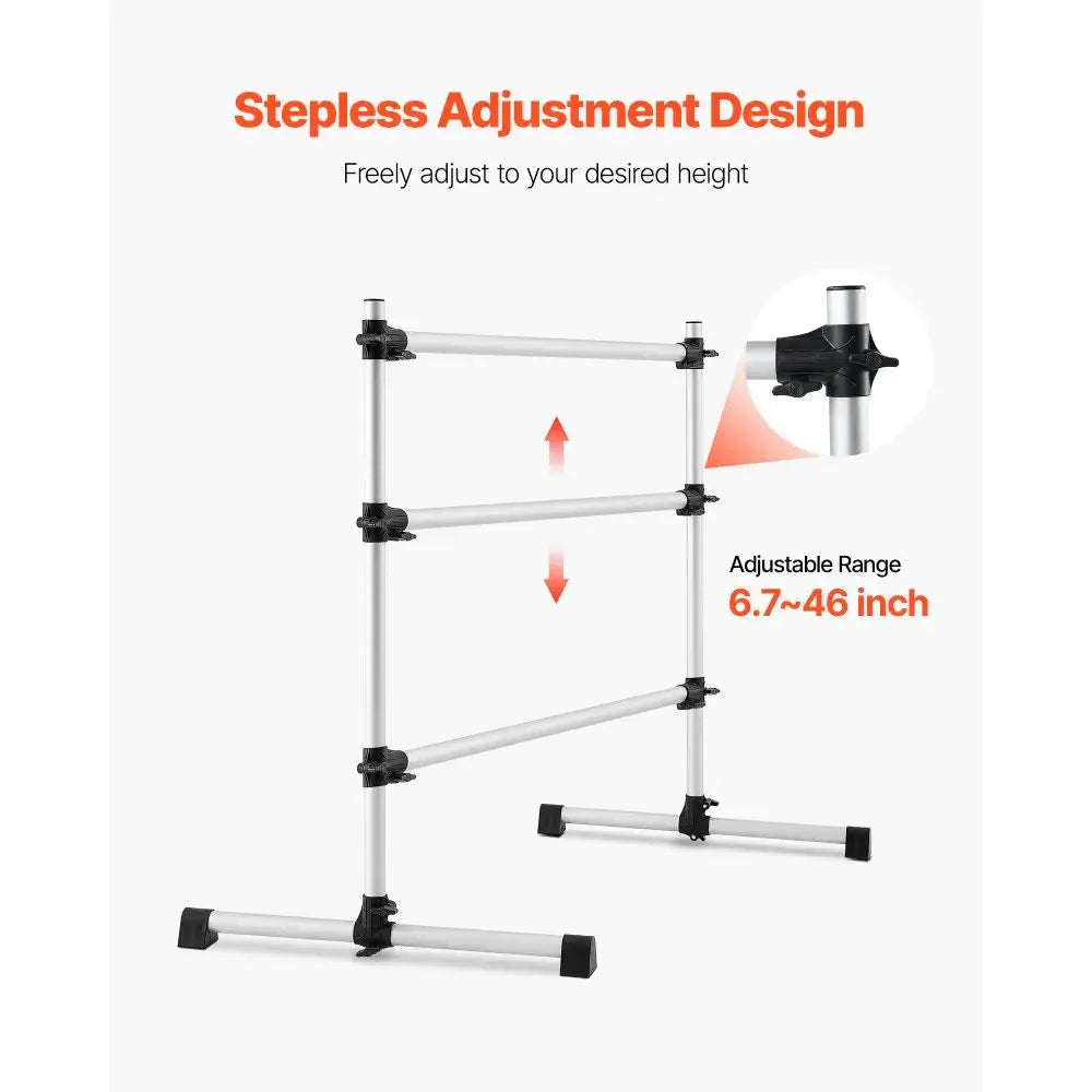 Barre de danse classique double hauteur aluminium réglable