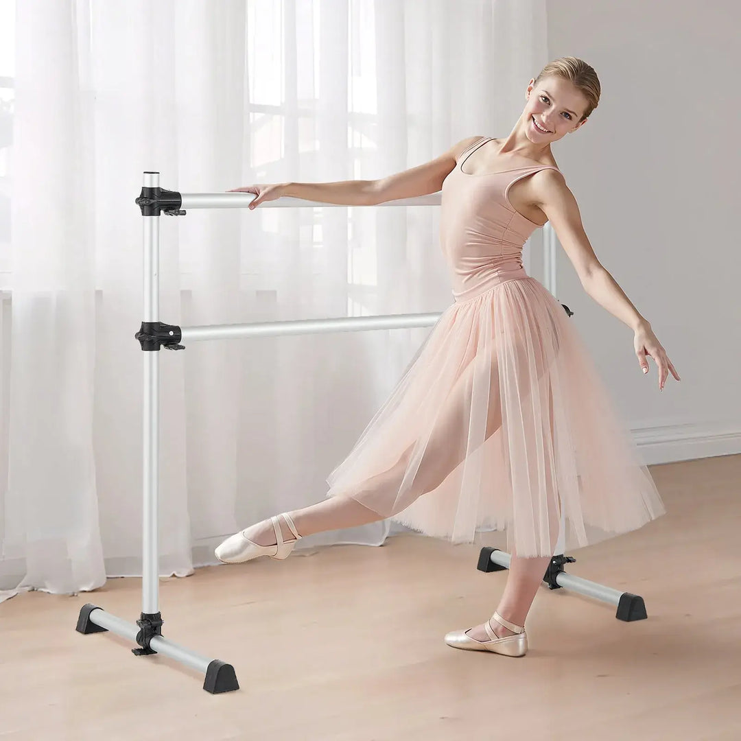 Barre de danse classique double hauteur aluminium réglable