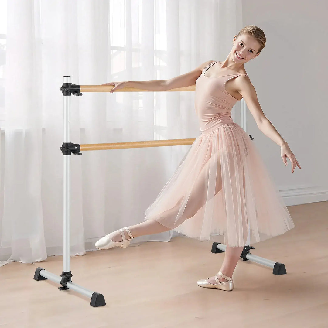 Barre de danse mobile double en bois 1260mm