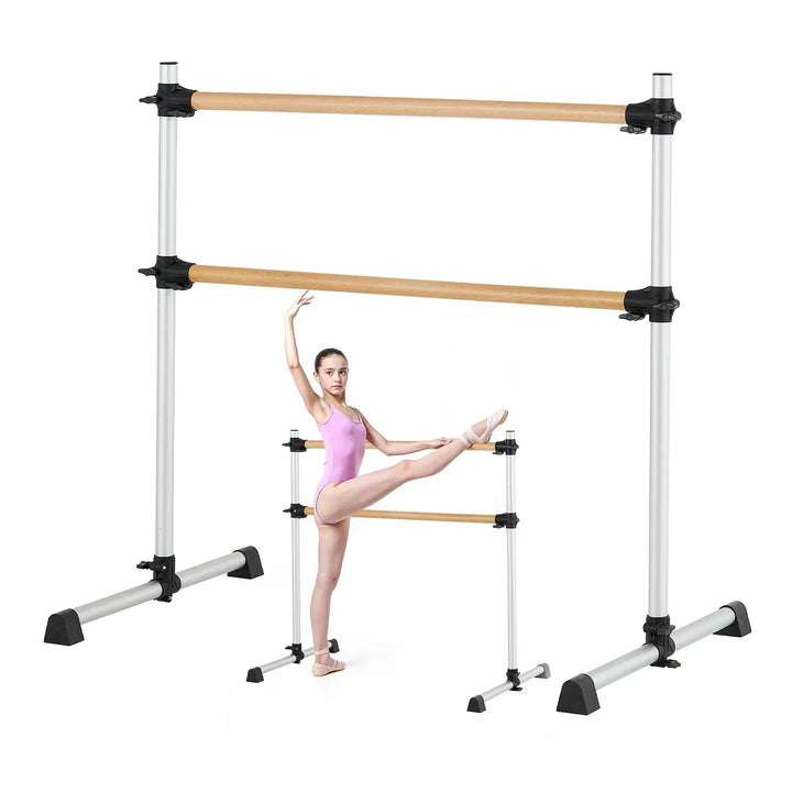 Barre de danse mobile double en bois 1260mm