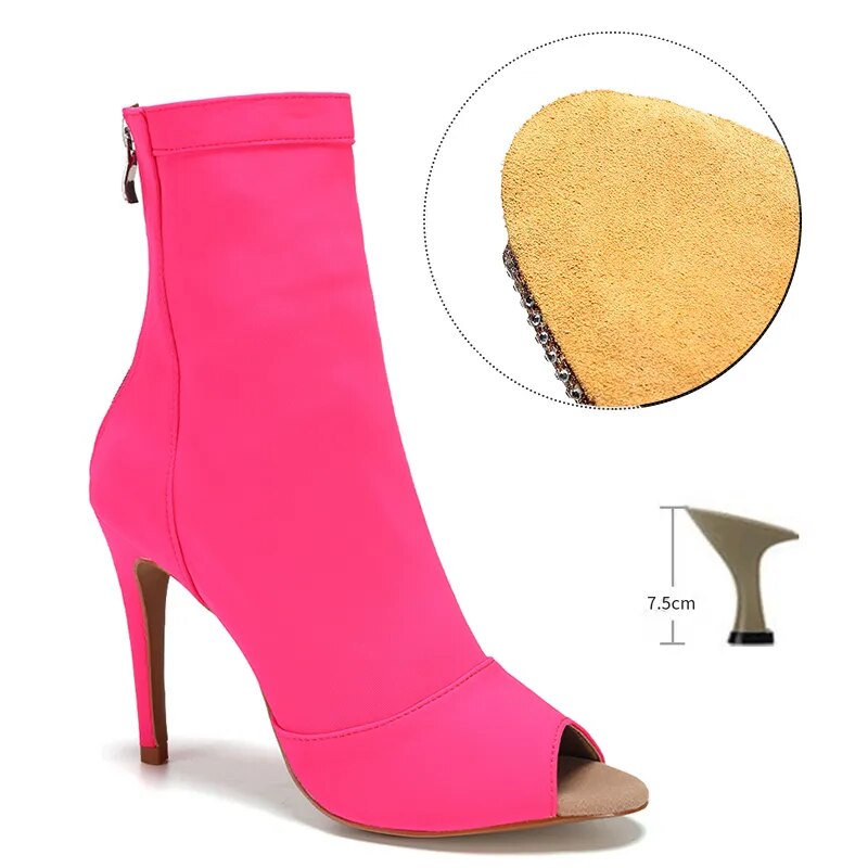 Bottines danse Assa rose Talons de 6 à 10cm