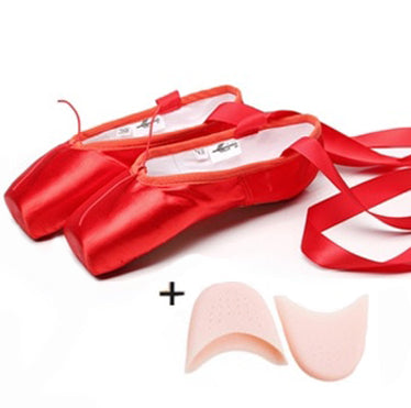 Chaussons Pointes satin rouge Taille 34 avec embouts