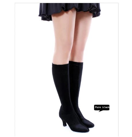 Bottes danse Naoual velours noir talons de 5cm T36