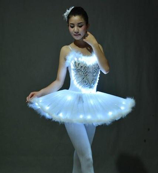 Robe Tutu bretelles lumières LED coloris blanc Taille S