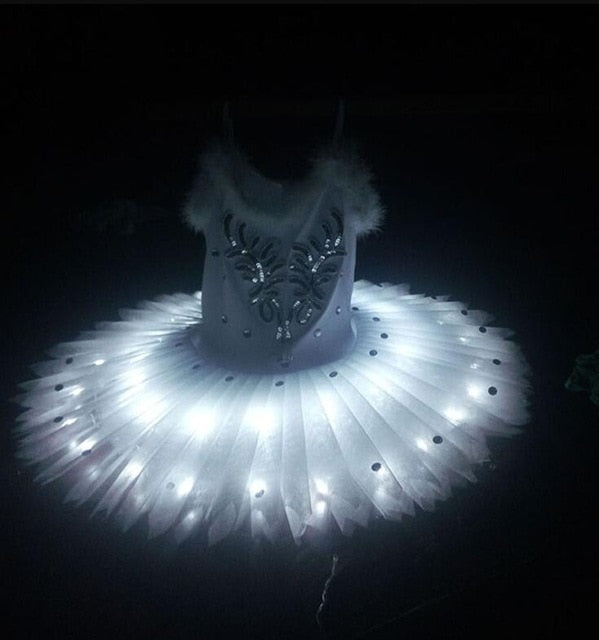 Robe Tutu bretelles lumières LED coloris blanc Taille S