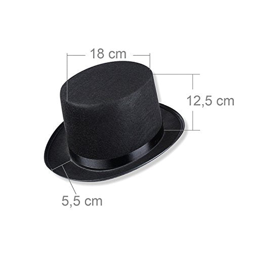 Chapeau Haut de Forme avec ruban de satin noir pour Adultes