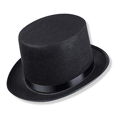Chapeau Haut de Forme avec ruban de satin noir pour Adultes