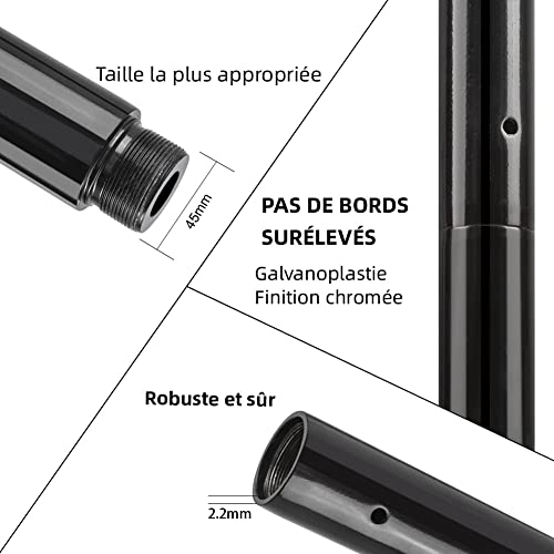 Barre de Pole Dance 360 spin coloris noir