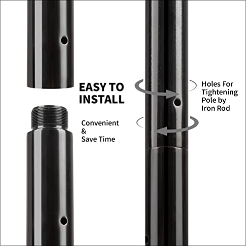 Extension pour barre Pole Dance tube noir 45mn longueur 250mm