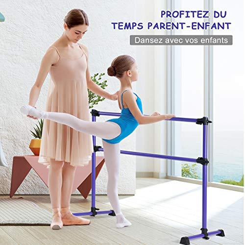 Barre de danse classique double hauteur réglable 125 x 71 x 119cm