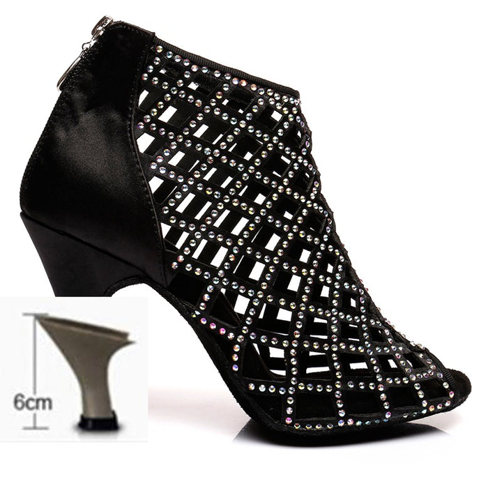 Bottines strass coloris noir Régine Talons de 6 à 10cm