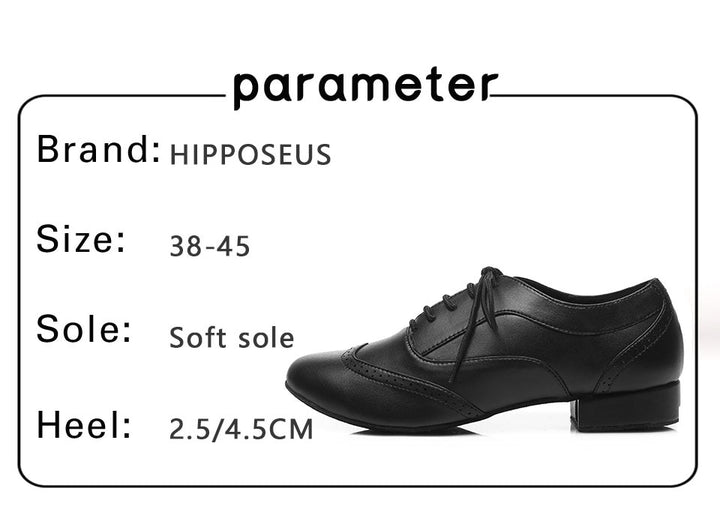 Chaussures de danse cuir noir et blanc Johnny talon de 4.5cm