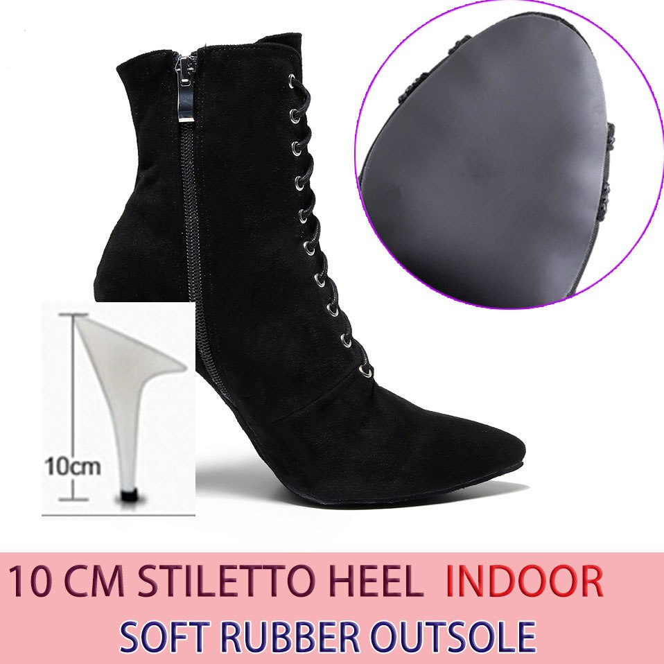 Bottines fermées danse Shayane noir Talons de 6 à 11cm semelle pour exterieur