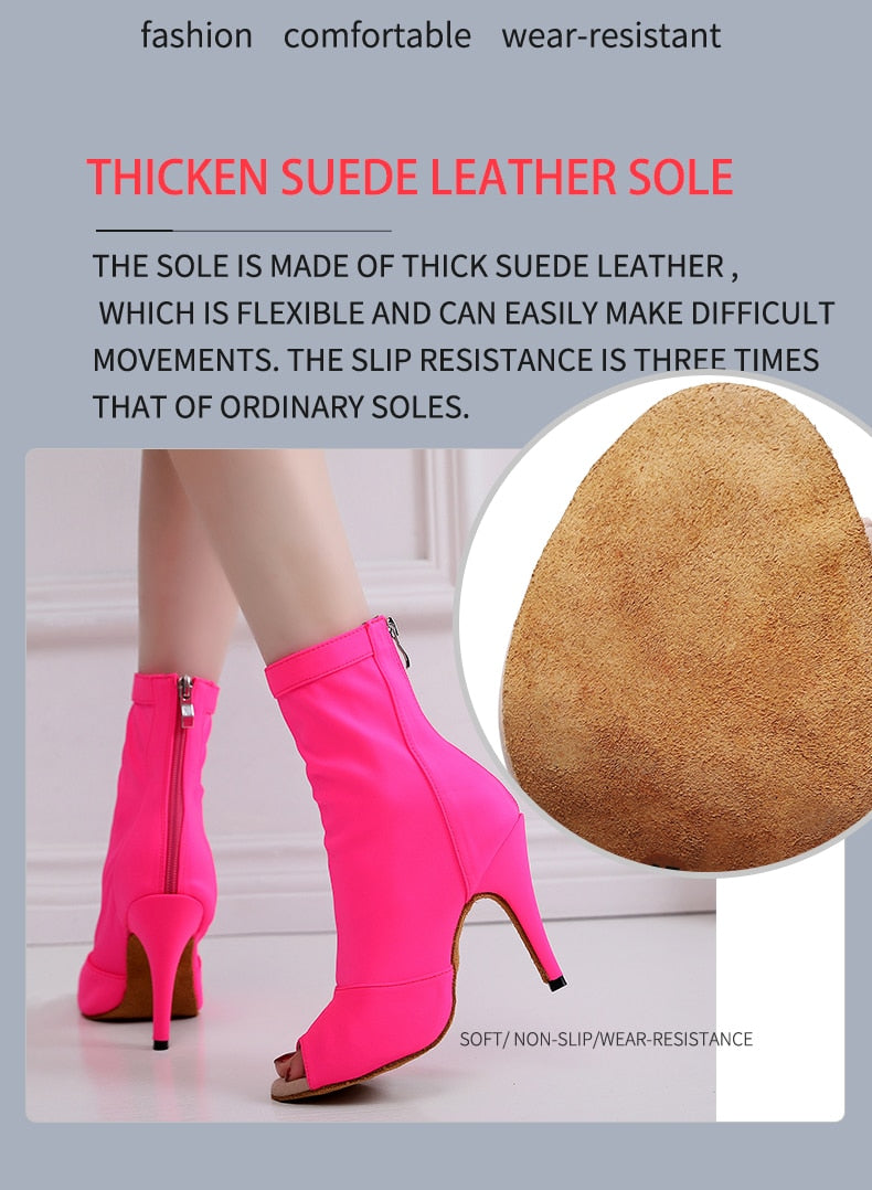 Bottines danse Assa rose Talons de 6 à 10cm