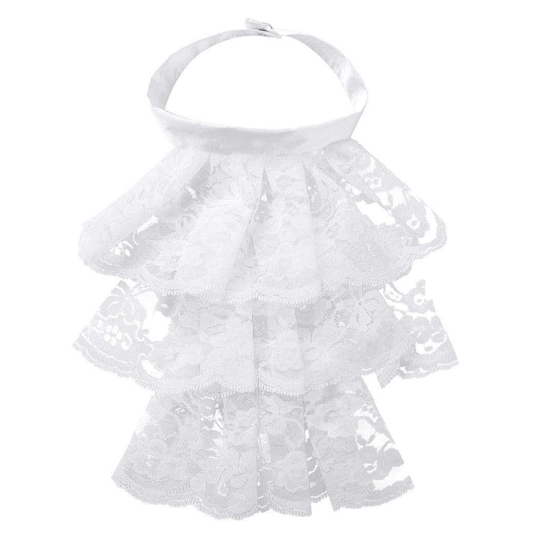 Jabot en dentelle coloris blanc ou noir