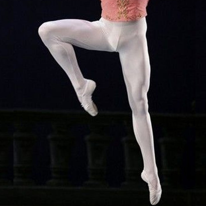 Collant danse avec pieds pour homme coloris blanc