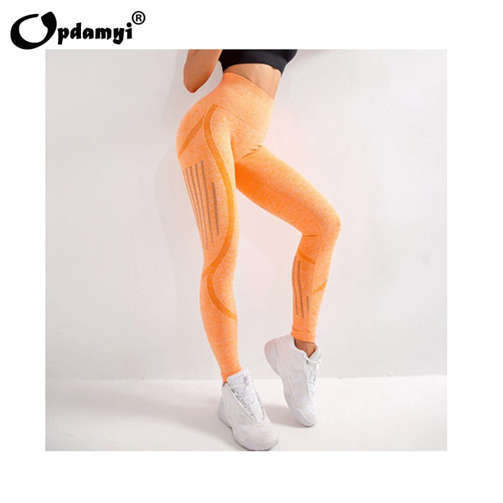 Legging sans couture avec maille fantaisie