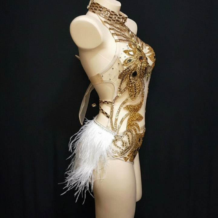 Justaucorps Sparkly Silver Crystals or Taille M