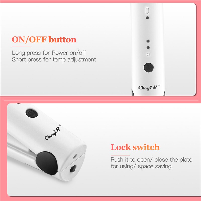 Fer à lisser portable sans fil Iron Plate USB Recharge