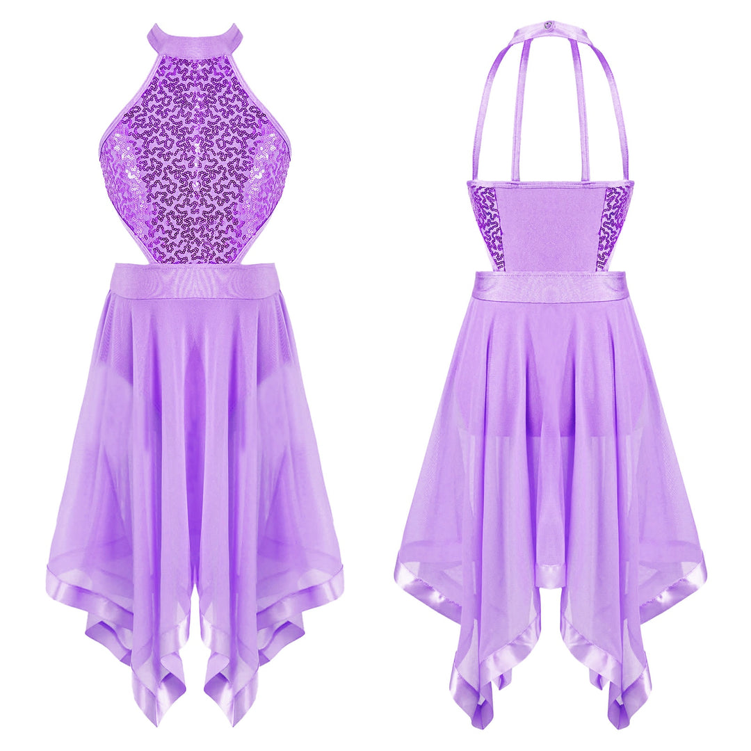 Robe asymétrique avec corsage paillettes Azima