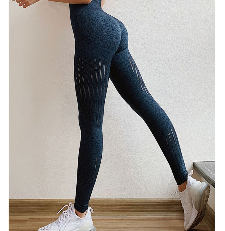 Legging sans couture avec maille fantaisie