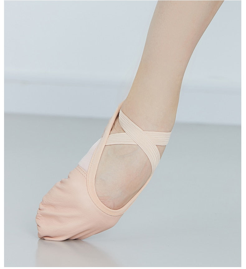 Chaussons demi-pointes en cuir Sansha