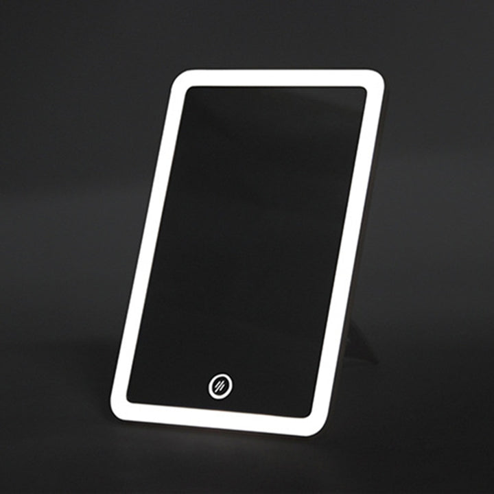 Miroir de maquillage rectangle avec lumières LED pliant
