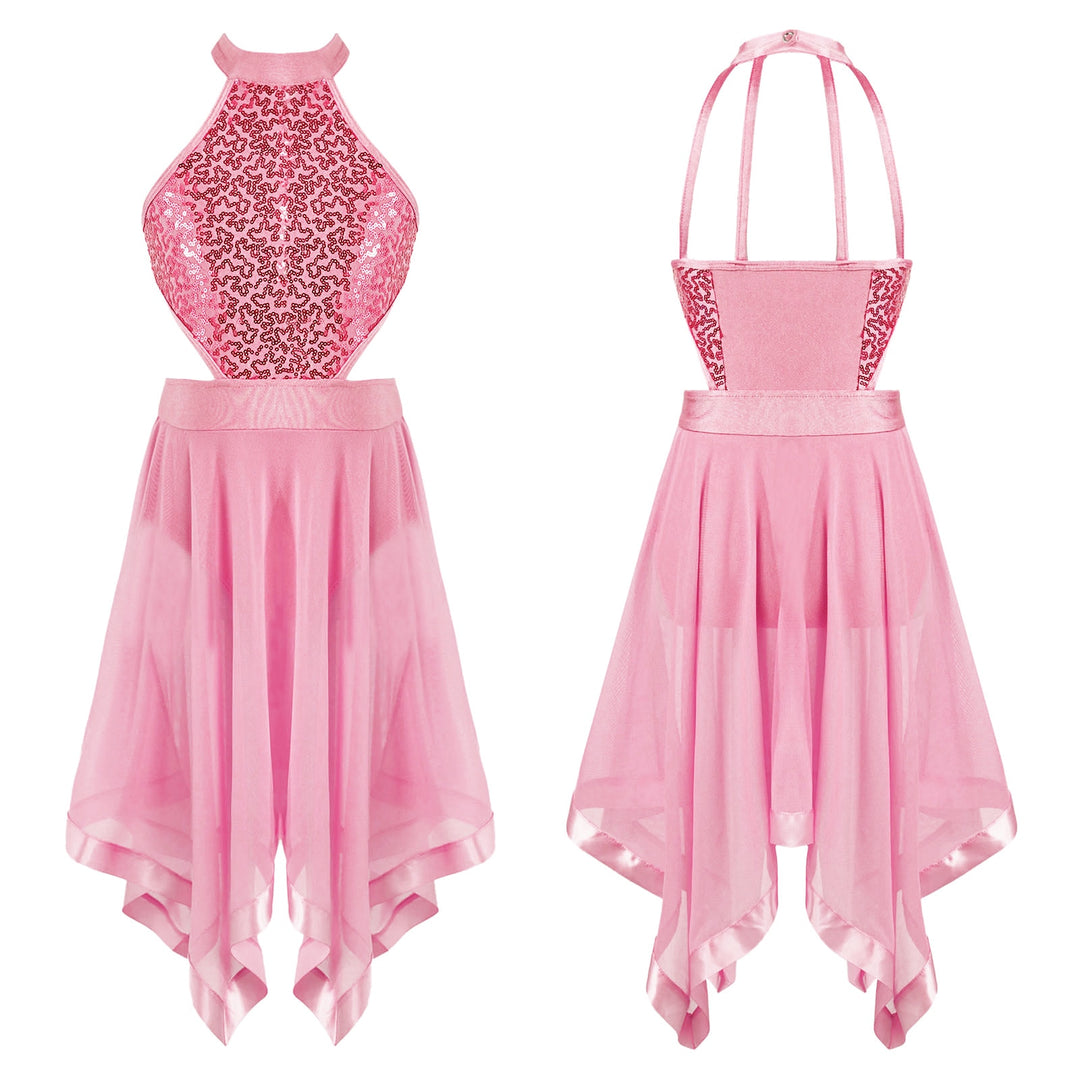 Robe asymétrique avec corsage paillettes Azima