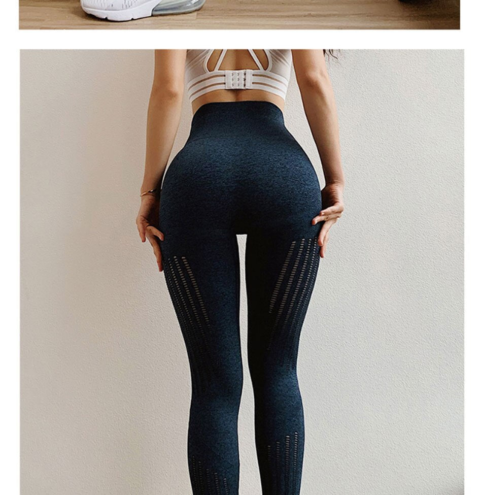 Legging sans couture avec maille fantaisie