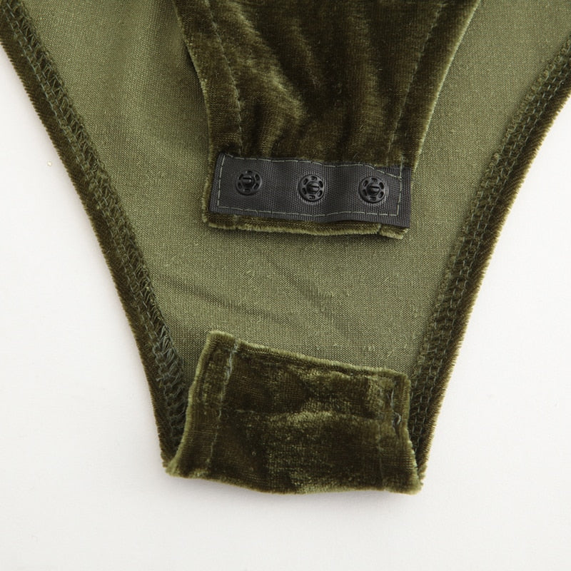 Justaucorps sans bretelles avec décolleté velours Kenzie