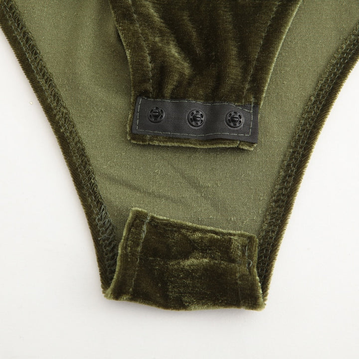 Justaucorps sans bretelles avec décolleté velours Kenzie