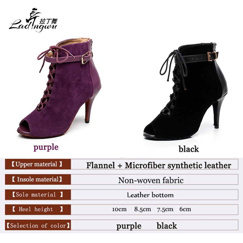 Bottines danse Nora violet Talons de 6 à 10cm