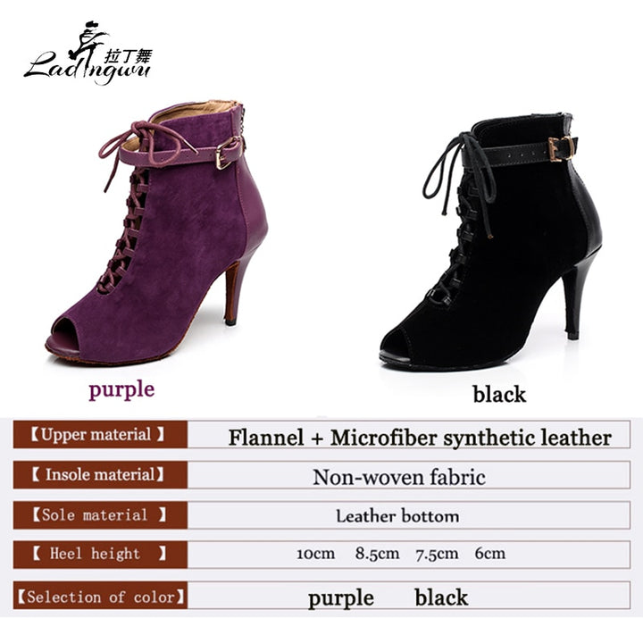 Bottines danse Nora violet Talons de 6 à 10cm