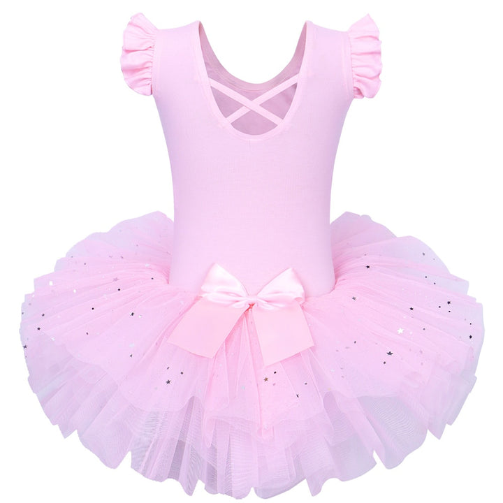 Justaucorps Tutu manches courtes strass et paillettes Kaia