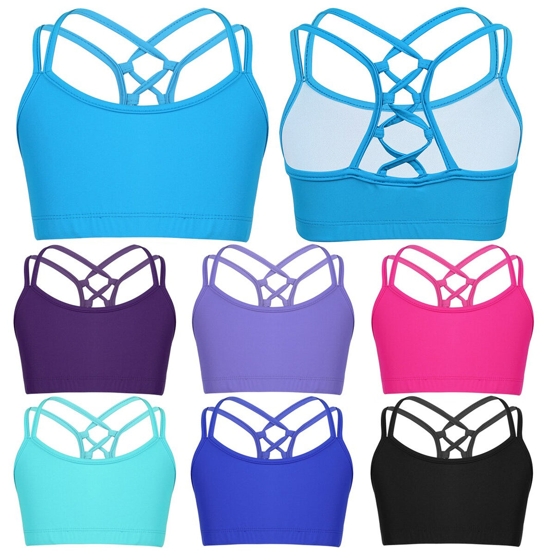 Brassière sport filles bretelles croisées au dos