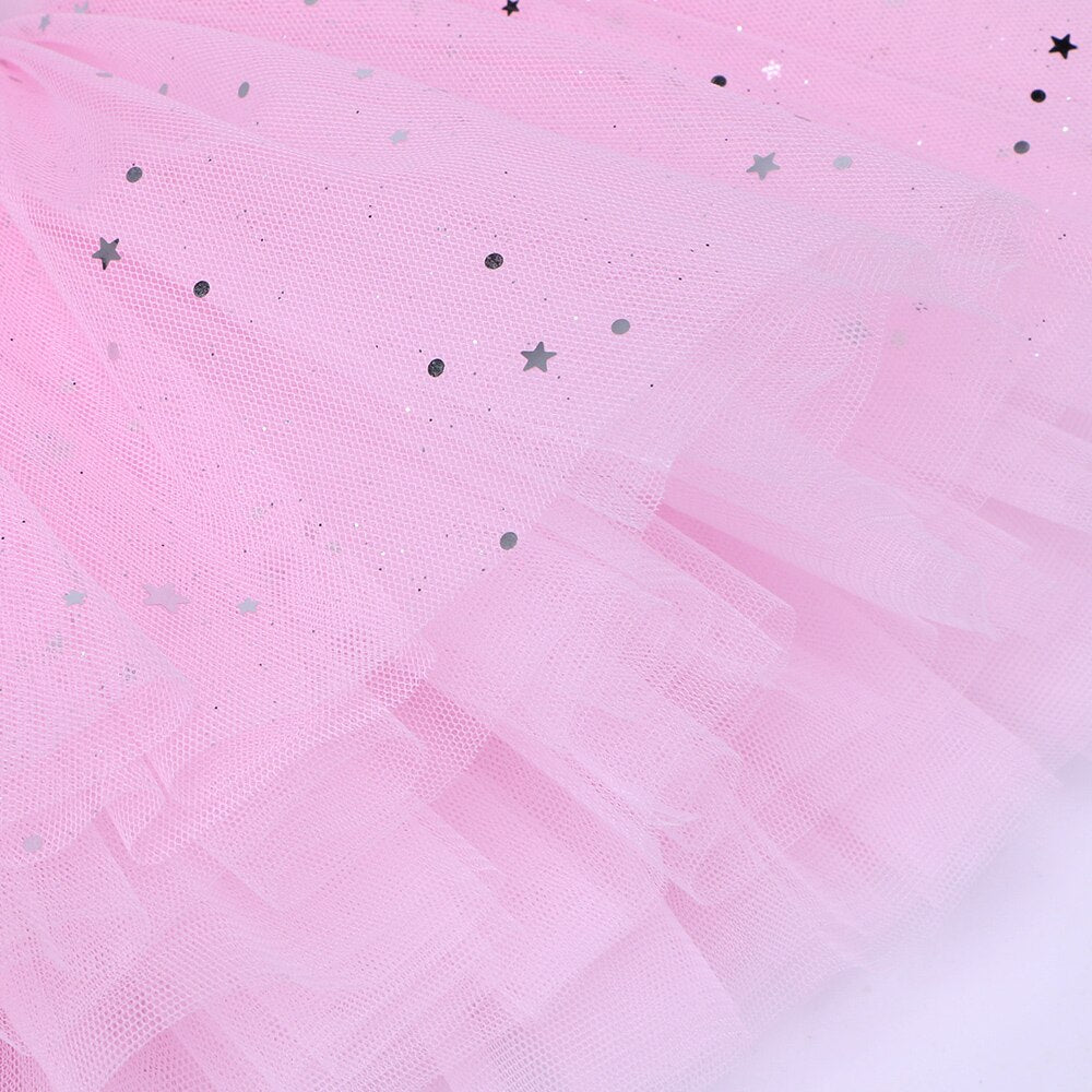 Justaucorps Tutu manches courtes strass et paillettes Kaia