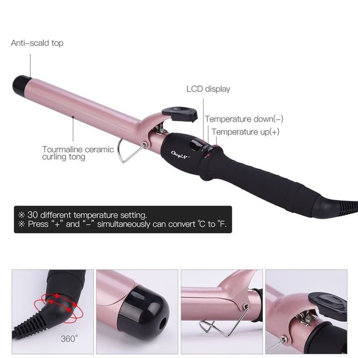 Fer à boucler en céramique diamètres au choix 32mm 25mm 19mm