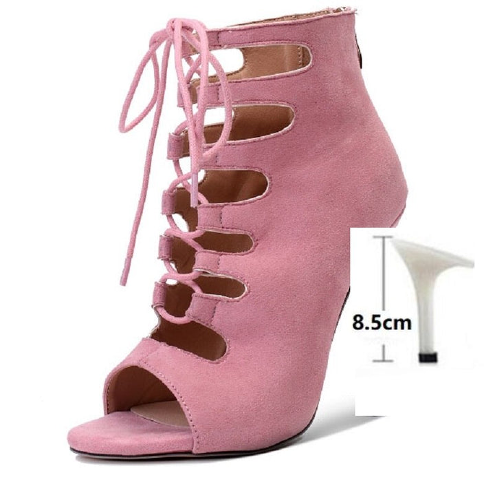 Bottines danse Mathilde rose Talons de 6 à 10cm