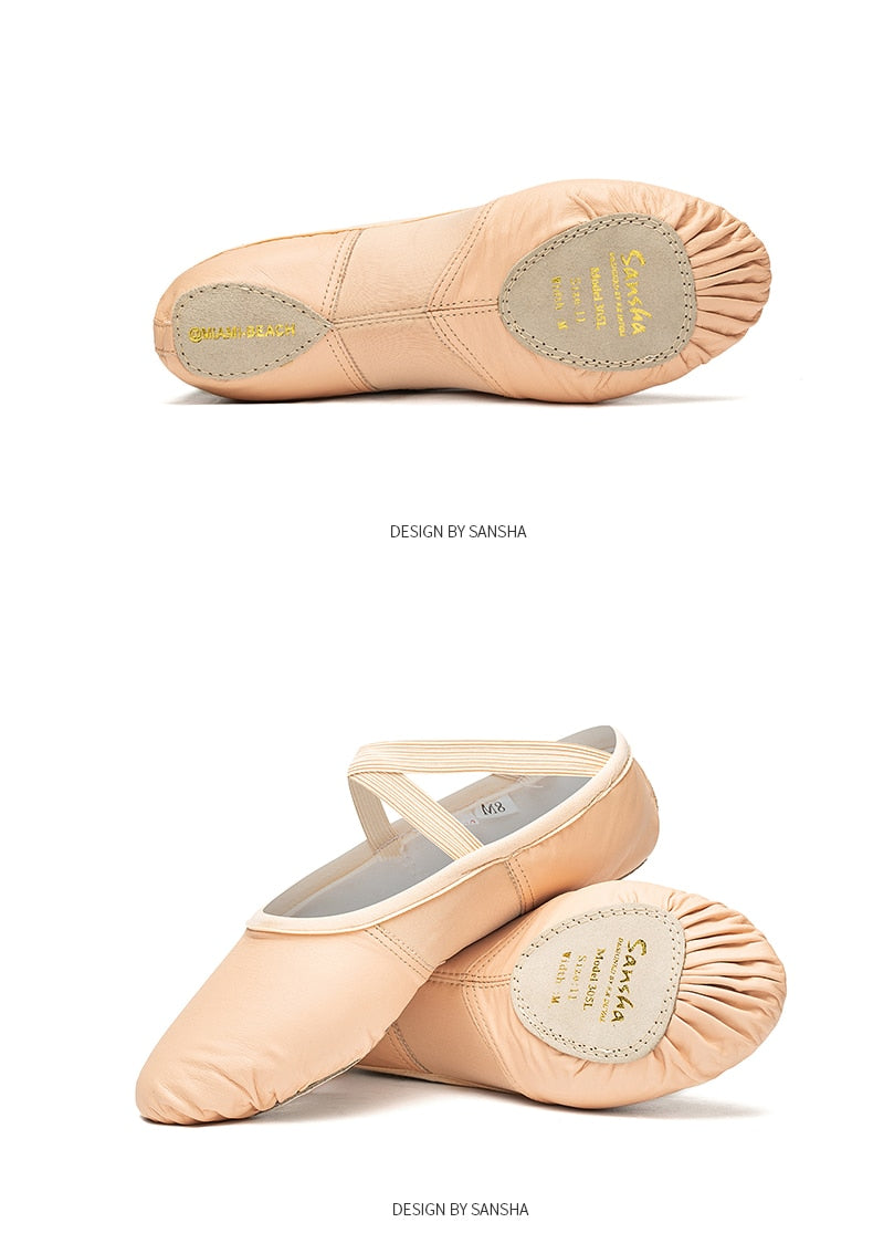 Chaussons demi-pointes en cuir Sansha