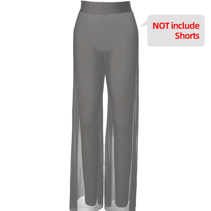 Pantalon Florence large en mesh transparent