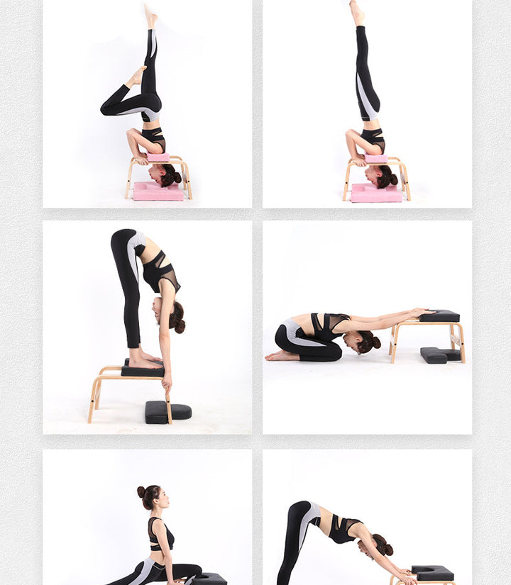 Tabouret d'inversion Yoga en bois