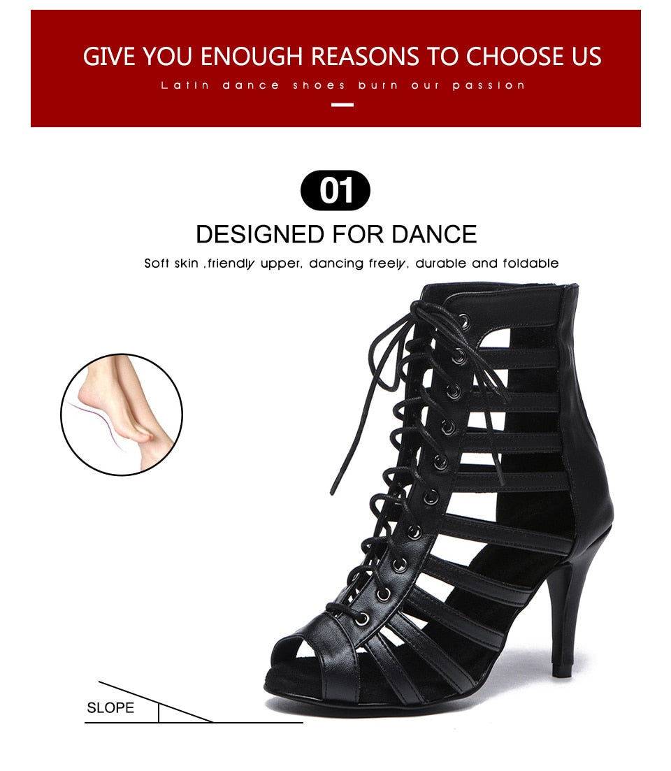 Bottines danse Émilie Noir semelle suede talon 7cm T38