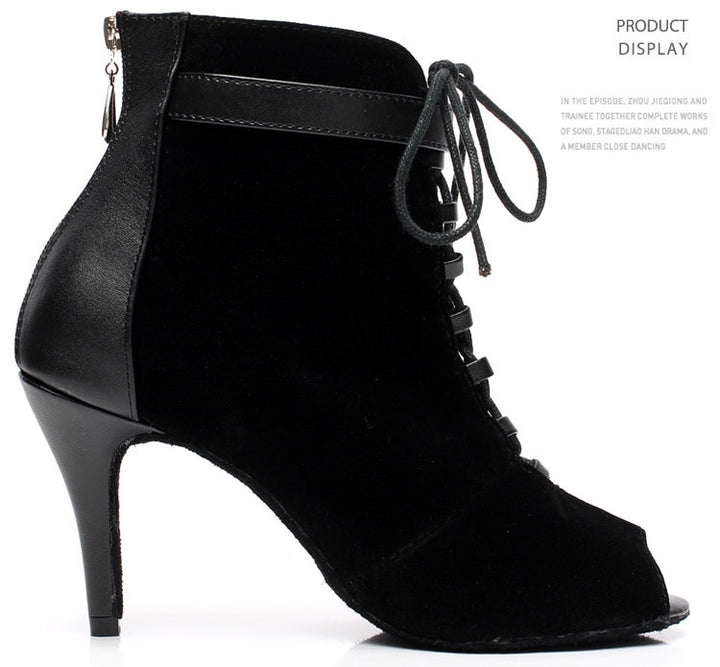 Bottines danse Nora rubber sole Talon 6 à 8.5cm