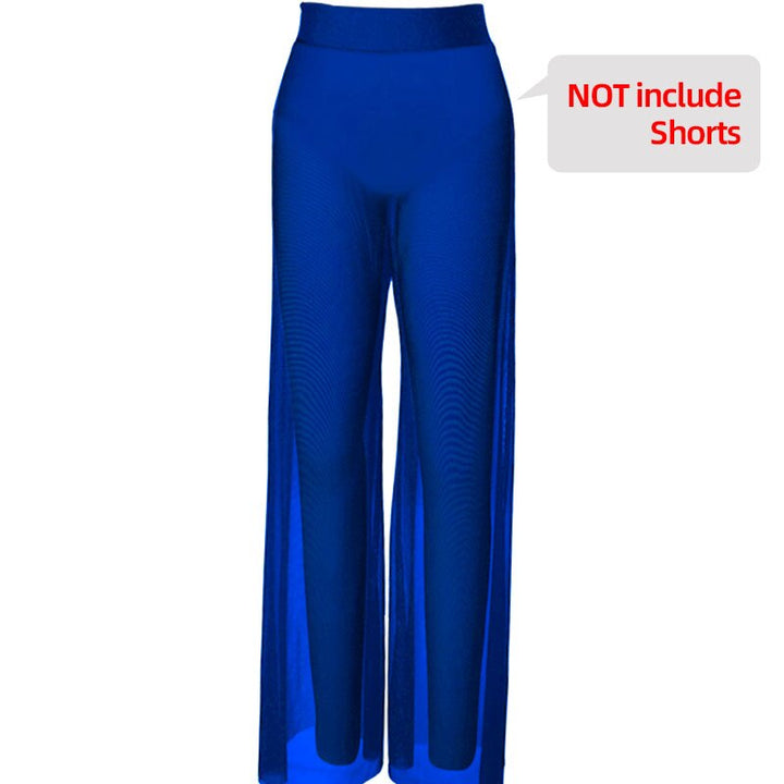 Pantalon Florence large en mesh transparent