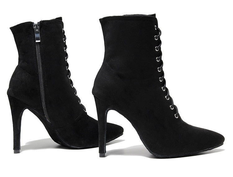 Bottines fermées danse Shayane noir Talons de 6 à 11cm semelle pour exterieur