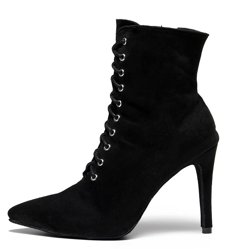Bottines fermées danse Shayane noir Talons de 6 à 11cm semelle pour exterieur