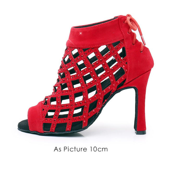 Bottines danse ajourée Noor rouge Talon 6cm T38