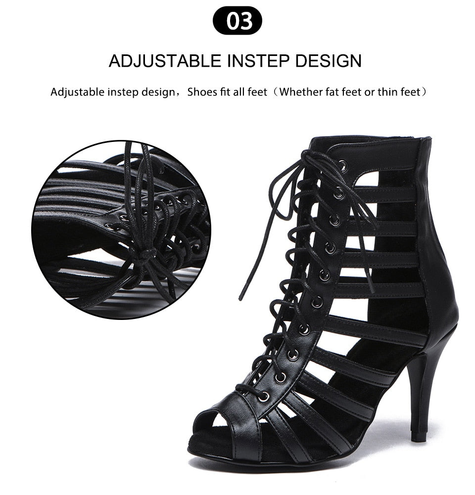 Bottines danse Émilie Noir semelle suede talon 7cm T38