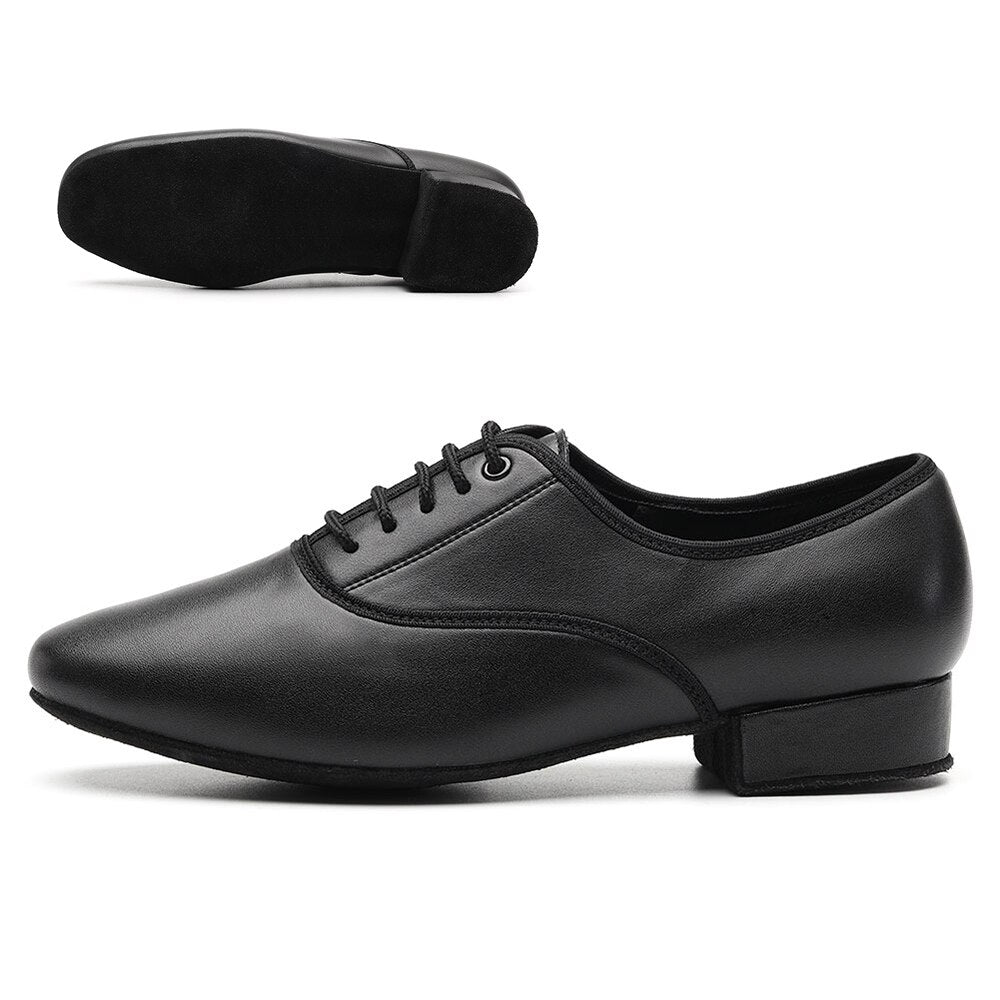 Chaussures danse hommes en cuir PU  coloris noir